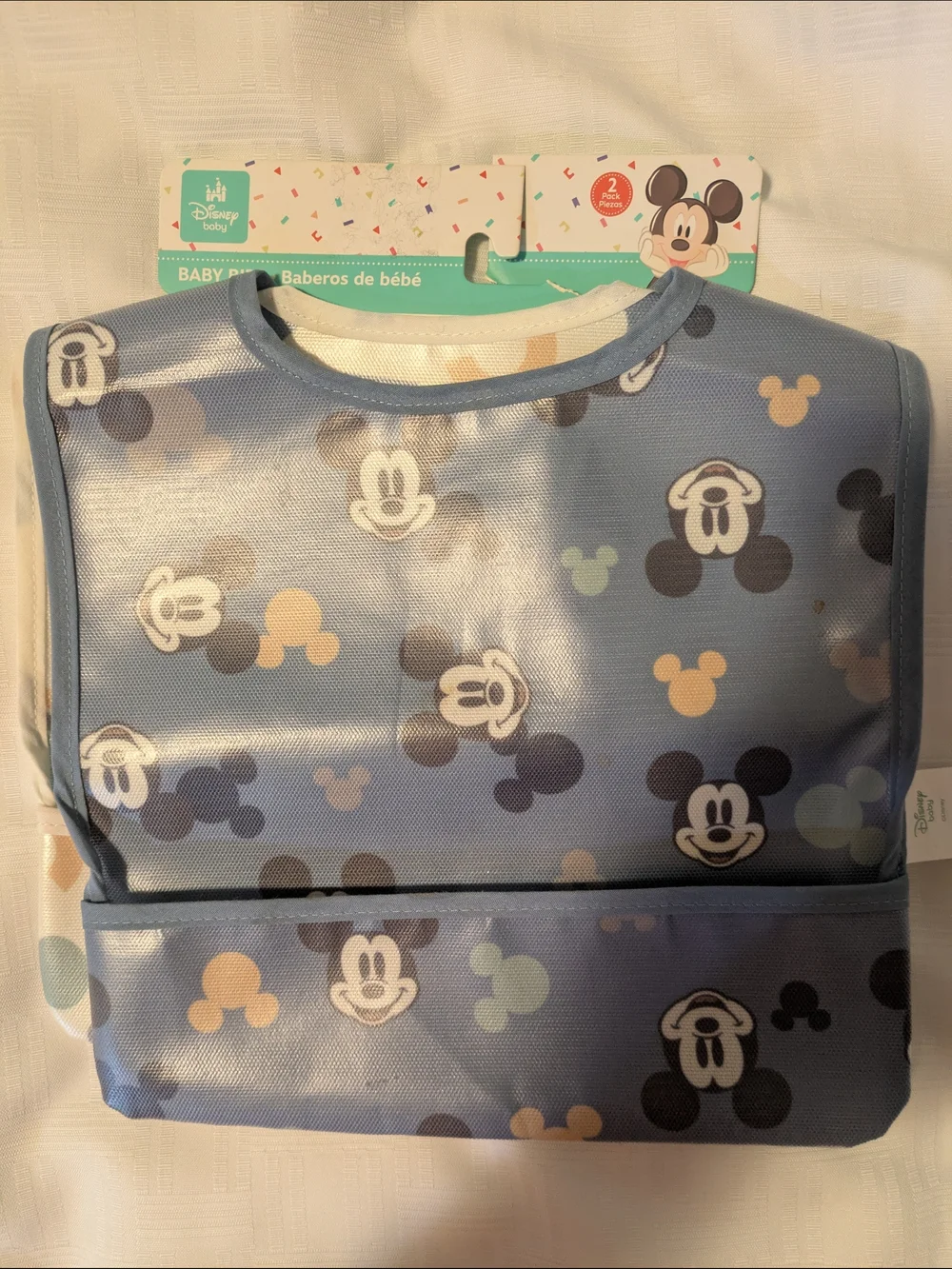 Disney Baby Waterproof Mickey Bib - Blue